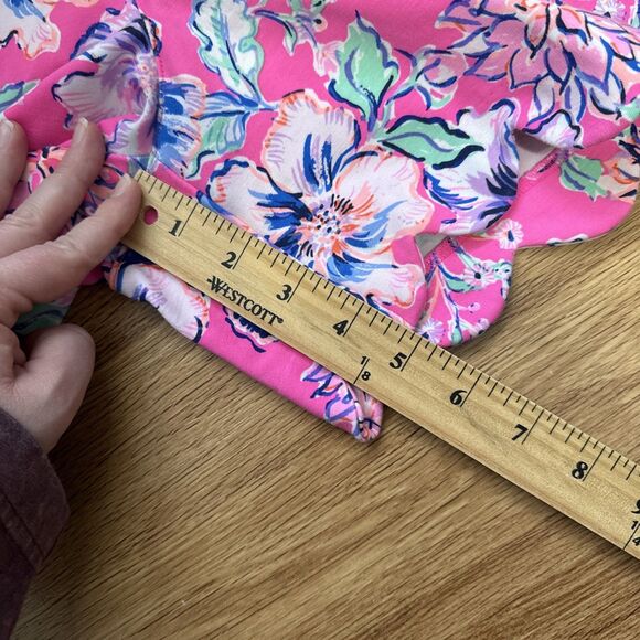 LILLY PULITZER Knit Buttercup Shorts  "LAST BUD NOT LEAST"  Size 2 Pink Floral - Picture 13 of 13
